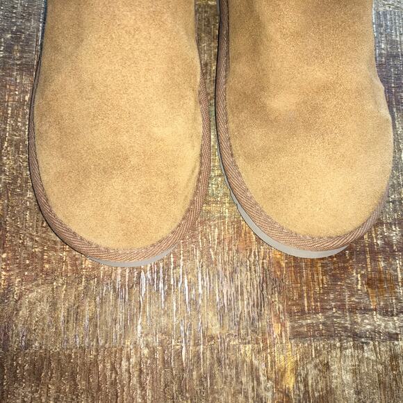 Koolaburra by UGG Rozalia Tall Fur Lined Boot Womens 8 Tie Shearling Suede Brown - Picture 9 of 11